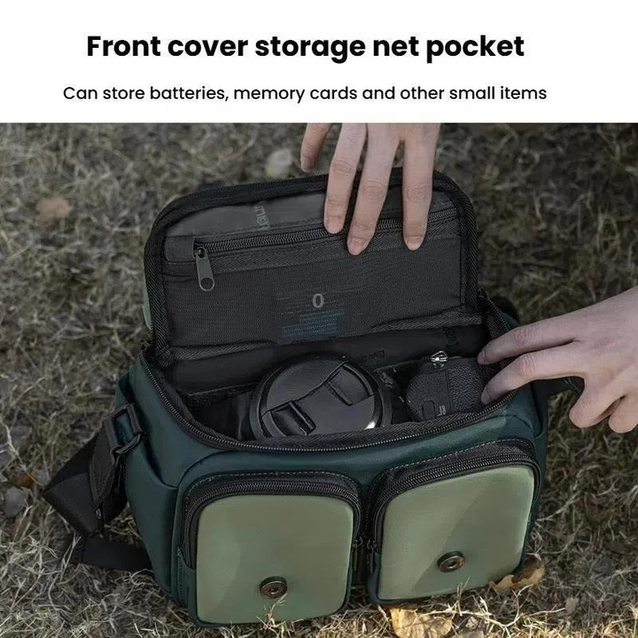 Cwatcun D99 Large Shoulder Camera Bag Multi-functional Casual Color Clash Lightweight Storage Bag