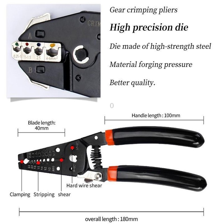 7pcs / Set Quick Change Nine Inch Crimping Pliers Toolbox Combo Set