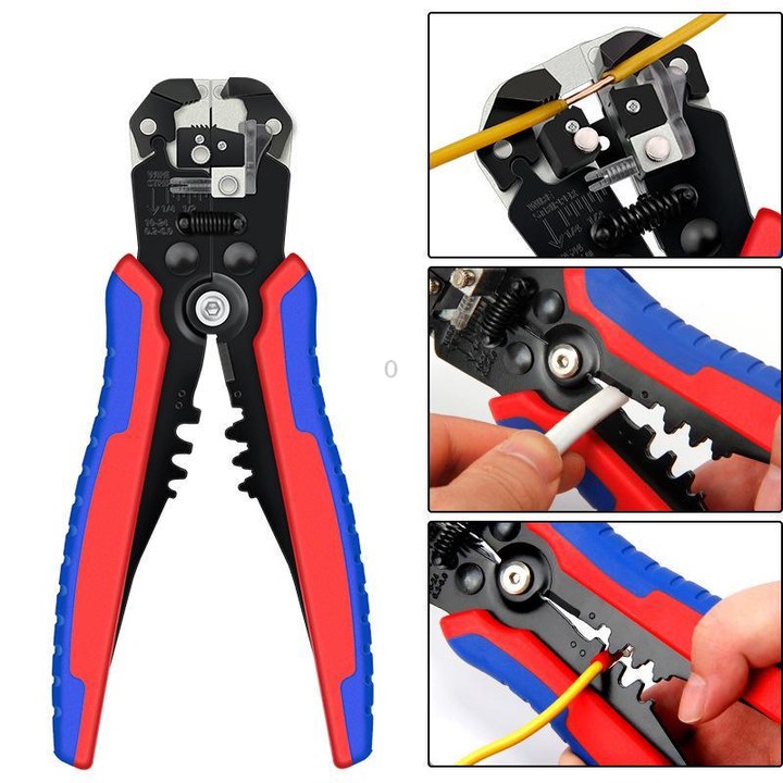 D2 Automatic Multifunctional Crimping And Stripping Pliers Portable Electrician Wire Tools(Red Blue Handle)
