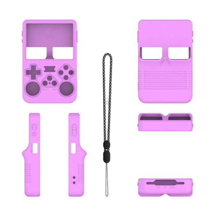 For ANBERNIC R36S Handheld Game Consoles Dustproof Silicone Protective Cover(Light Purple)