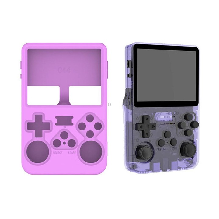 For ANBERNIC R36S Handheld Game Consoles Dustproof Silicone Protective Cover(Light Purple)