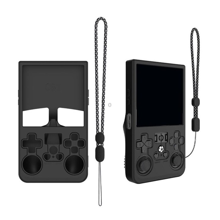 For R36 MAX Handheld Game Consoles Dustproof Silicone Protective Cover(Black)