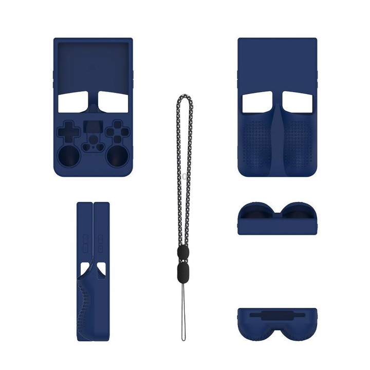 For R36 MAX Handheld Game Consoles Dustproof Silicone Protective Cover(Blue)