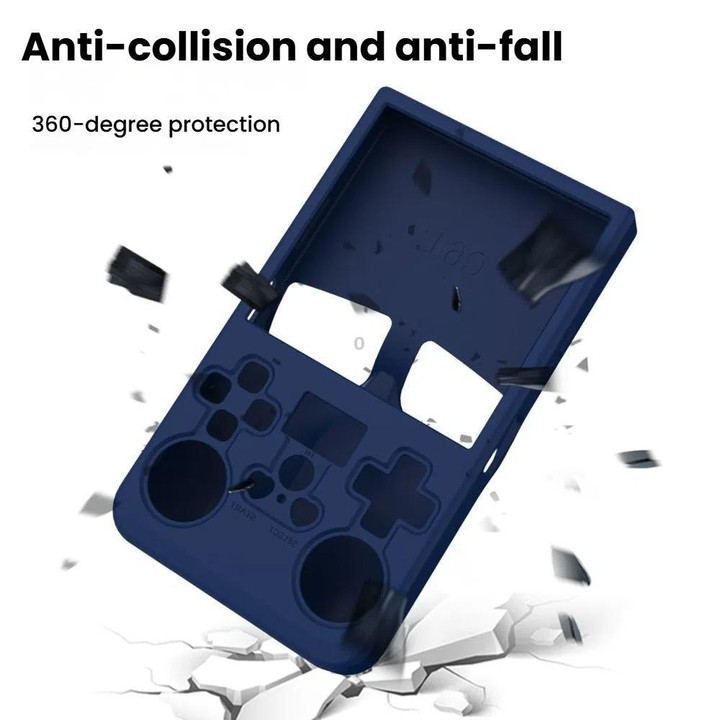 For R36 MAX Handheld Game Consoles Dustproof Silicone Protective Cover(Blue)