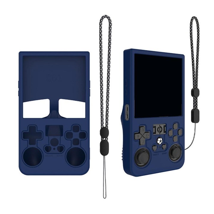 For R36 MAX Handheld Game Consoles Dustproof Silicone Protective Cover(Blue)