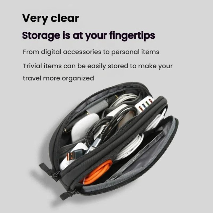 BANGE 3067 Travel Digital Storage Bag Multi-compartment Data Cable Daily Business Trip Handbag(Black)