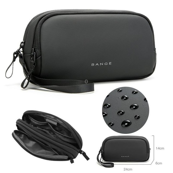 BANGE 3067 Travel Digital Storage Bag Multi-compartment Data Cable Daily Business Trip Handbag(Blue)