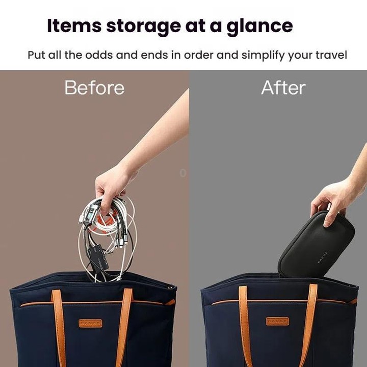 BANGE 3067 Travel Digital Storage Bag Multi-compartment Data Cable Daily Business Trip Handbag(Blue)