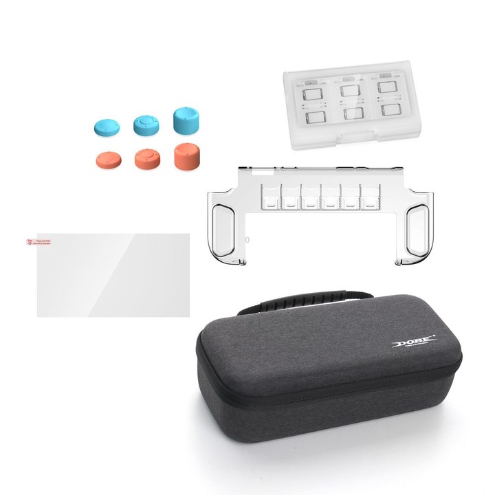 DOBE TNS-5112 For Switch 2 10 In 1 Host Storage Bag+Crystal Case+Tempered Film+Rocker Caps Drop Protection Set