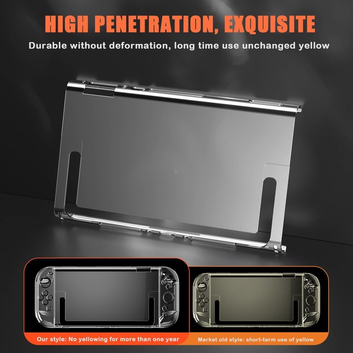 For Nintendo Switch 2 Crystal Shell Case Split Gamepad Transparent Protective Cover