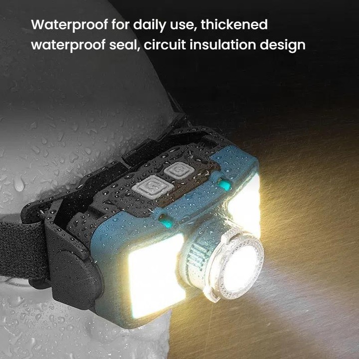 E-SMARTER W6100A LED Mini Wave Sensor Headlamp COB Outdoor Adventure Fishing Bright Headlamp(Yellow)