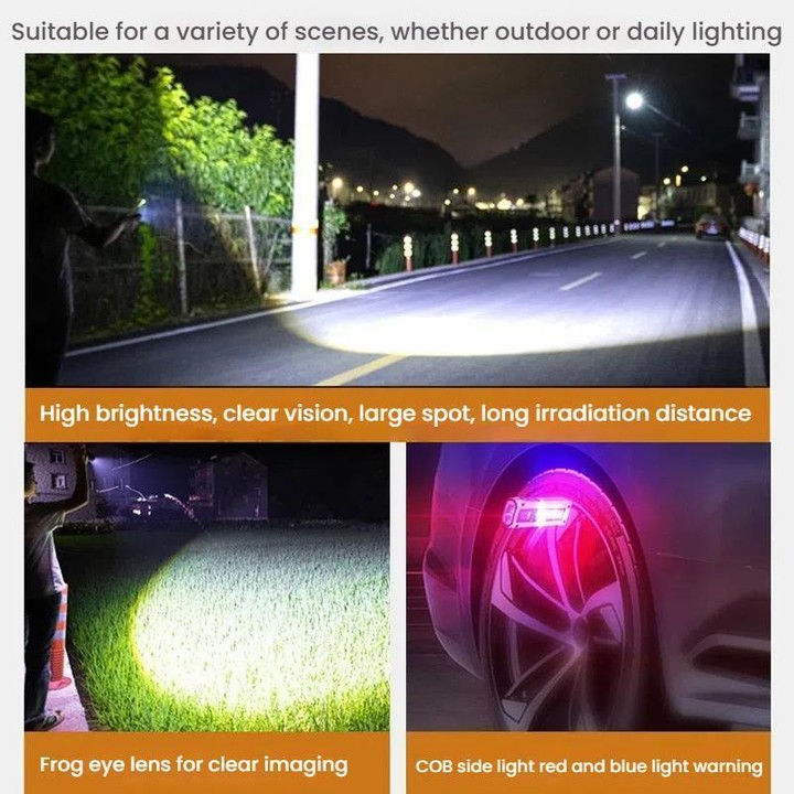E-SMARTER STD01 COB Work Light With Power Display Outdoor Emergency Repair Light With Magnet LED Mini Flashlight(Black)