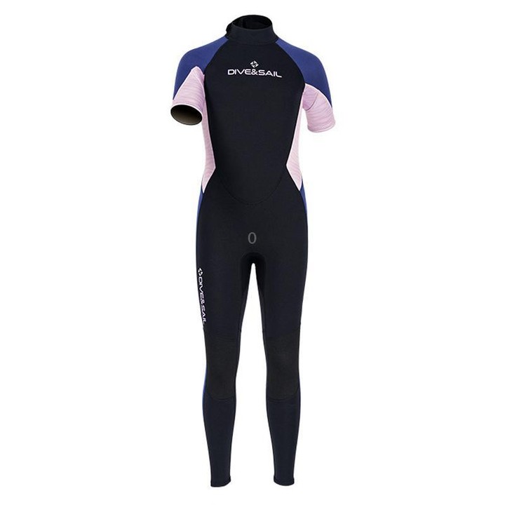 DIVE & SAIL 2.5MM Kids Short Sleeve One Piece Warm Wetsuit Youth Snorkeling Surf Trousers, Size: 8(Black)