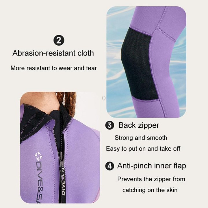 DIVE & SAIL 2.5MM Kids Short Sleeve One Piece Warm Wetsuit Youth Snorkeling Surf Trousers, Size: 10(Black)