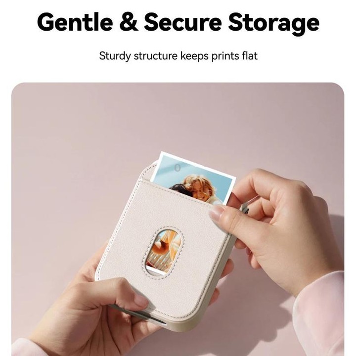 TELESIN Portable Instant Photo Printer With Magnetic Bag & Self-Adhesive Photo Paper For Travel & Memories(White)