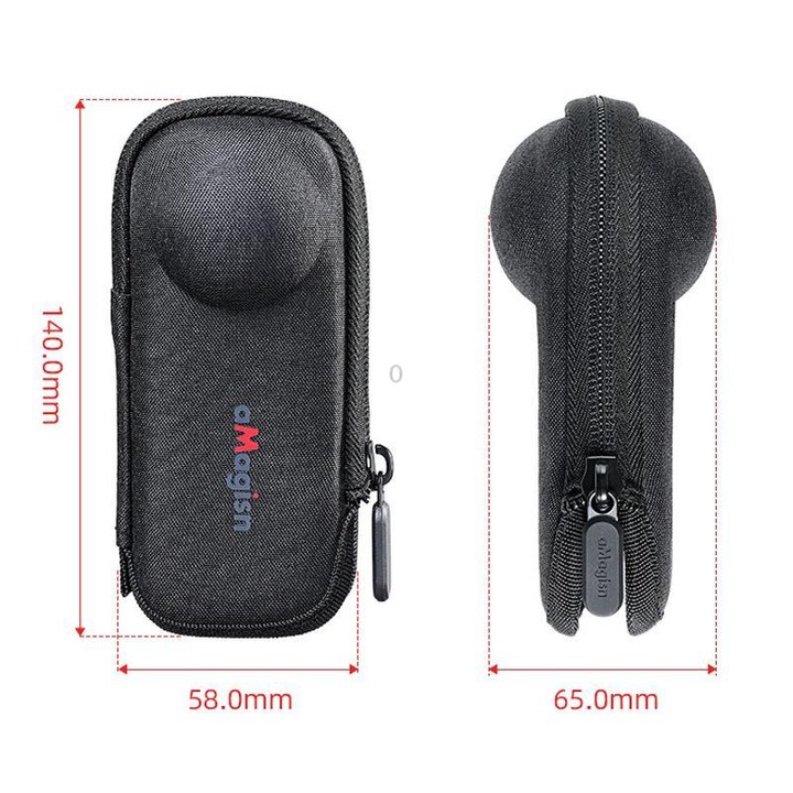 For Insta360 X5 Camera aMagisn Storage Bag Hard Shell Protective Case with Carabiner Clip
