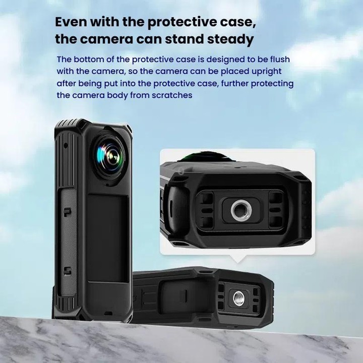 For Insta360 X5 Camera Silicone Cover Case With Lens Cap Shockproof Protective Shell(Sky Blue)