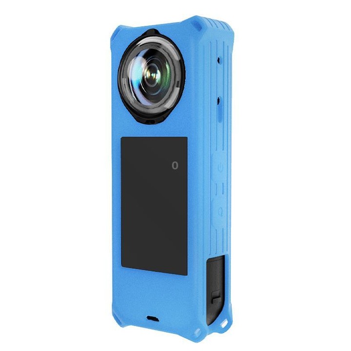 For Insta360 X5 Camera Silicone Cover Case With Lens Cap Shockproof Protective Shell(Sky Blue)