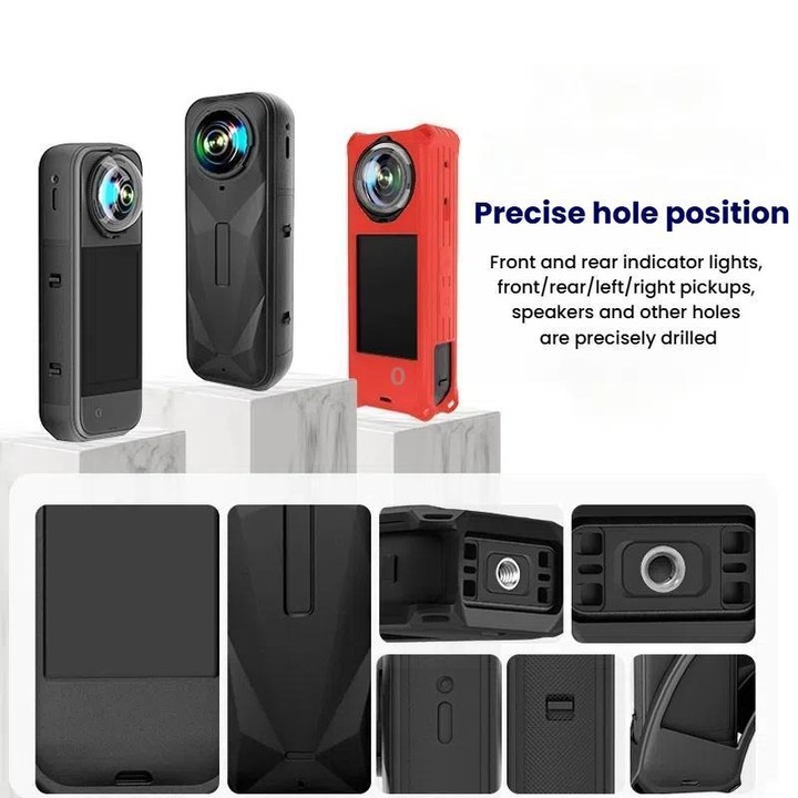 For Insta360 X5 Camera Silicone Cover Case With Lens Cap Shockproof Protective Shell(Sky Blue)