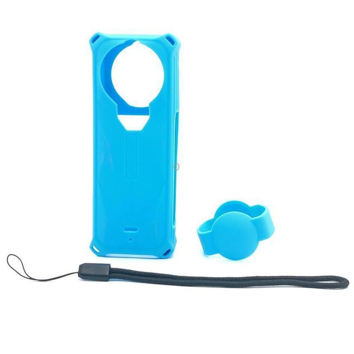 For Insta360 X5 Camera Silicone Cover Case With Lens Cap Shockproof Protective Shell(Sky Blue)