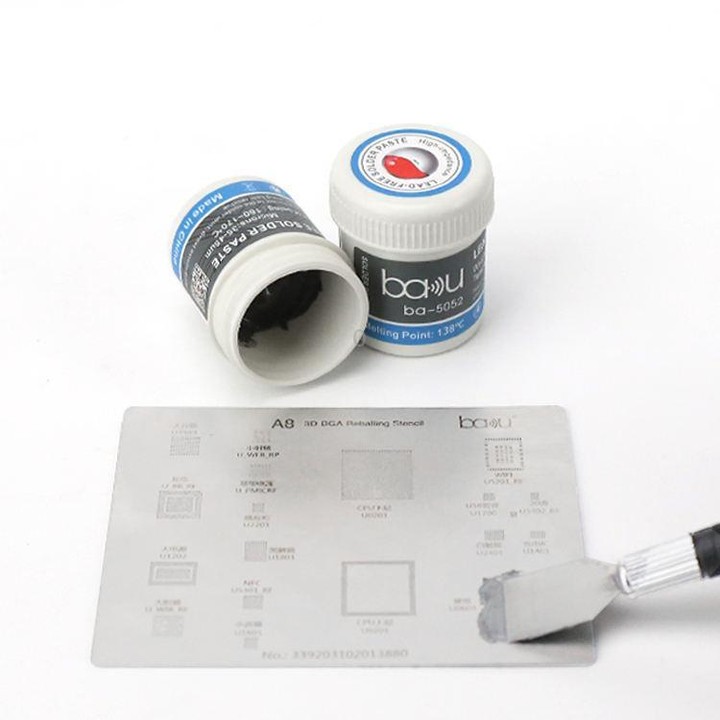 BAKU BA-5052 BGA Solder Paste for Mobile Phone Repair 35g Tin 35-45 Microns, 138 Celsius Melting Point