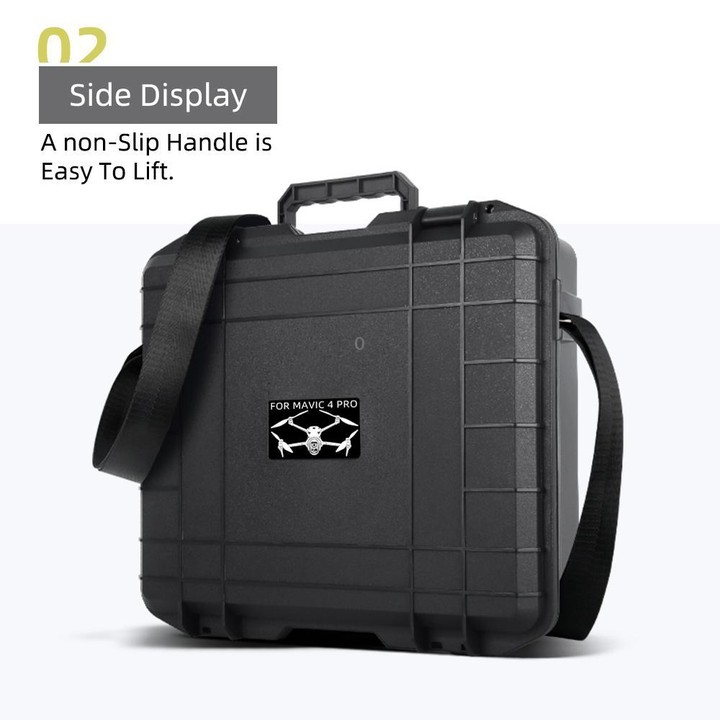 For DJI Mavic 4 Pro Creator Combo RC Pro 2 Explosion-Proof Case Storage Box Suitcase With Shoulder Strap(White Pattern)