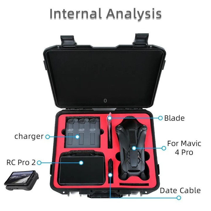 For DJI Mavic 4 Pro Creator Combo RC Pro 2 Explosion-Proof Case Storage Box Suitcase With Shoulder Strap(Colorful Pattern)