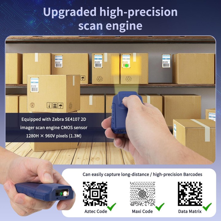 NETUM E950 Cell Phone Back Clip Portable 1/2 Code Wireless Bluetooth Scanner