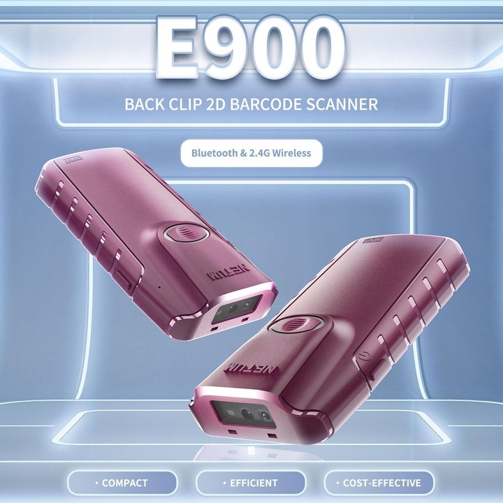 NETUM E900 Cell Phone Back Clip Portable 1/2 Code Wireless Bluetooth Scanner
