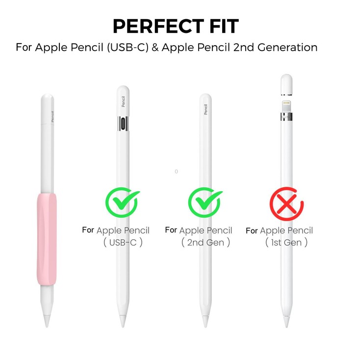 For Apple Pencil USB-C / 2 AhaStyle PT113-3 3pcs Silicone Pen Grip(White+Dark Blue+Black)