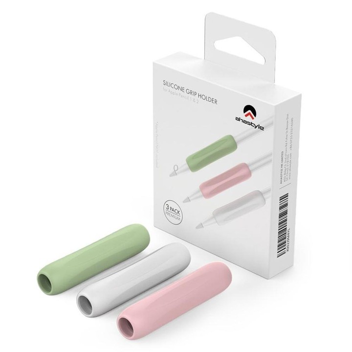 For Apple Pencil USB-C / 2 AhaStyle PT113-3 3pcs Silicone Pen Grip(White+Purple+Pink)