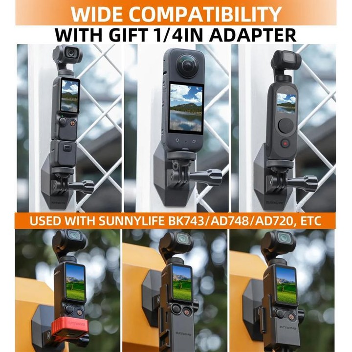 Sunnylife DZ762 Sports Camera Magnetic Dock Expansion Adapter Bracket(Black)