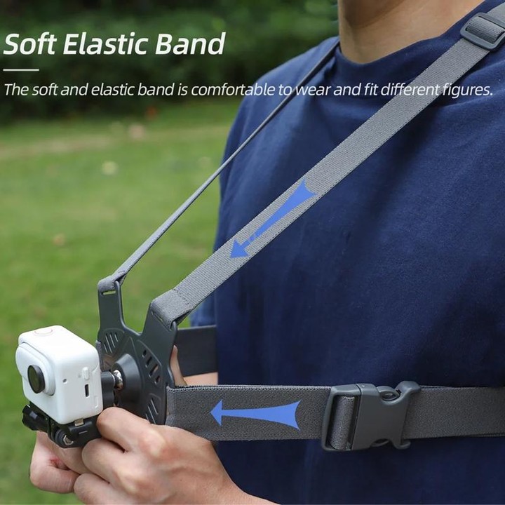 Sunnylife XD742 360 Degree Universal Sports Camera Chest Strap Mount(Gray)