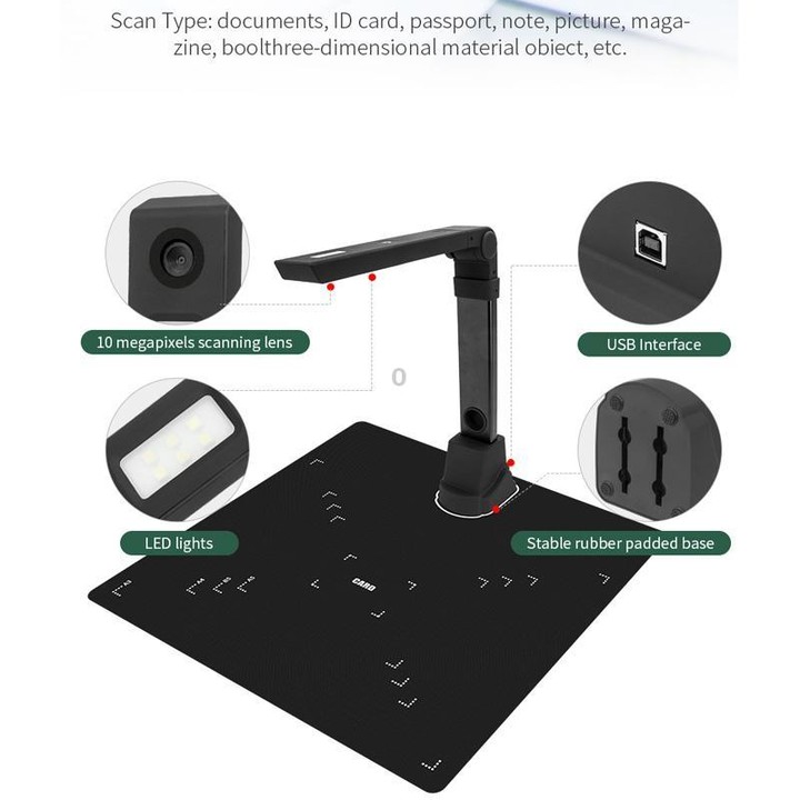 NETUM 12MP Auto-Focus Document Camera Scanner For A3/A4 Size HD Scanning For Books, Photos & Office