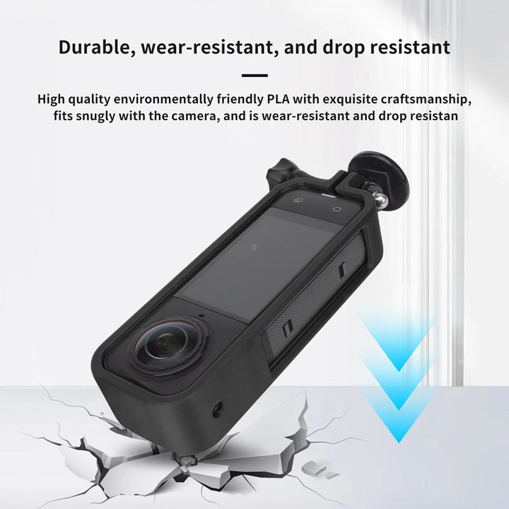 For Insta360 X5 360 Camera CQT Expandable Protective Cage Shockproof Case Horizontal Orange