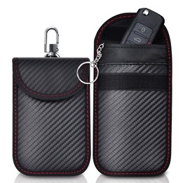 RFID Blocking Car Key Holder Anti-Skimming Carbon Fiber Key Case for Vehicles, Credit Cards & Electronics, Spec: Medium Green Li