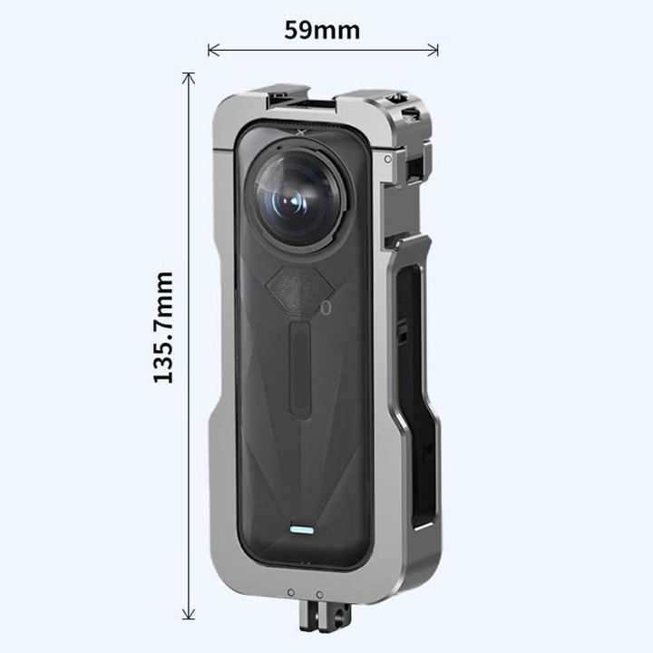 For Insta360 X5 HEPAIL AC-81 Metal Rabbit Cage Extended Protective Frame