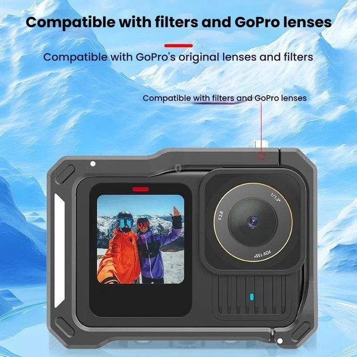 HEPAIL AC68 Aluminum Alloy Rabbit Cage Frame For GoPro HERO13 Black /12 Black /11 Black /10 Black /9 Black