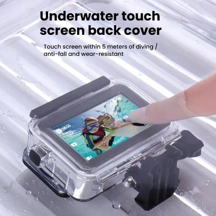 For DJI Osmo Action 3/4/5 Waterproof Case 5m Underwater Touchscreen Dive Housin(Transparent)