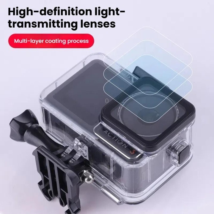 For DJI Osmo Action 3/4/5 Waterproof Case 5m Underwater Touchscreen Dive Housin(Transparent)