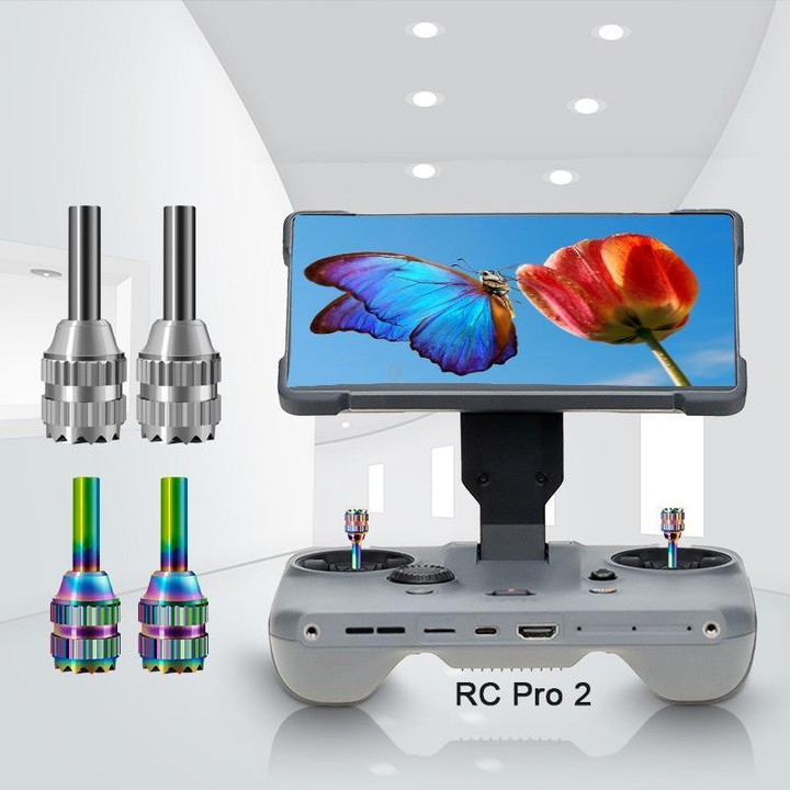For DJI Mavic 4 Pro / RC Pro 2 Remote Controller Joystick Stainless Steel Thumb Rocker 1pair Colorful