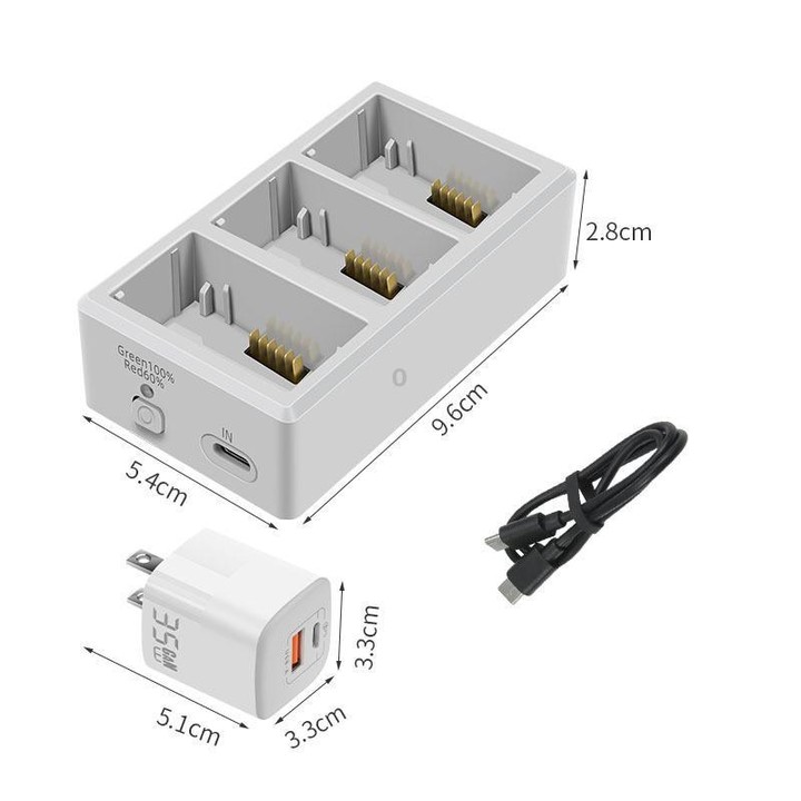 YX 3-Way Battery Charger For DJI Mini 4 Pro/Mini 3/Mini 3 Pro Charging Hub 35W EU Plug