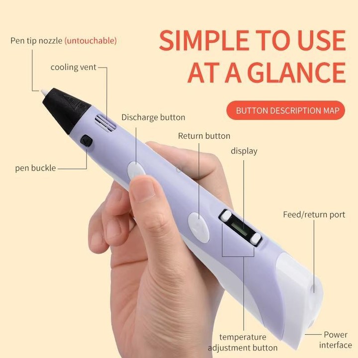 Hand-held 3D Printing Pen Kit with 20 Colors PLA Filament, Drawing Pad, Base, Scissors, Finger Guards, Art Book & Accessories US
