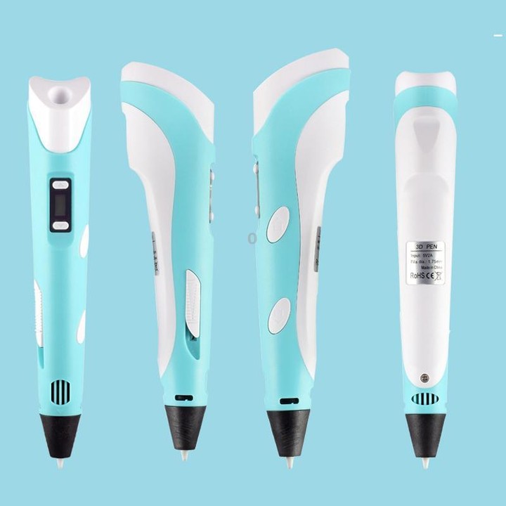 Hand-held 3D Printing Pen Kit with 20 Colors PLA Filament, Drawing Pad, Base, Scissors, Finger Guards, Art Book & Accessories EU