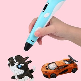 Hand-held 3D Printing Pen Kit with 20 Colors PLA Filament, Drawing Pad, Base, Scissors, Finger Guards, Art Book & Accessories EU