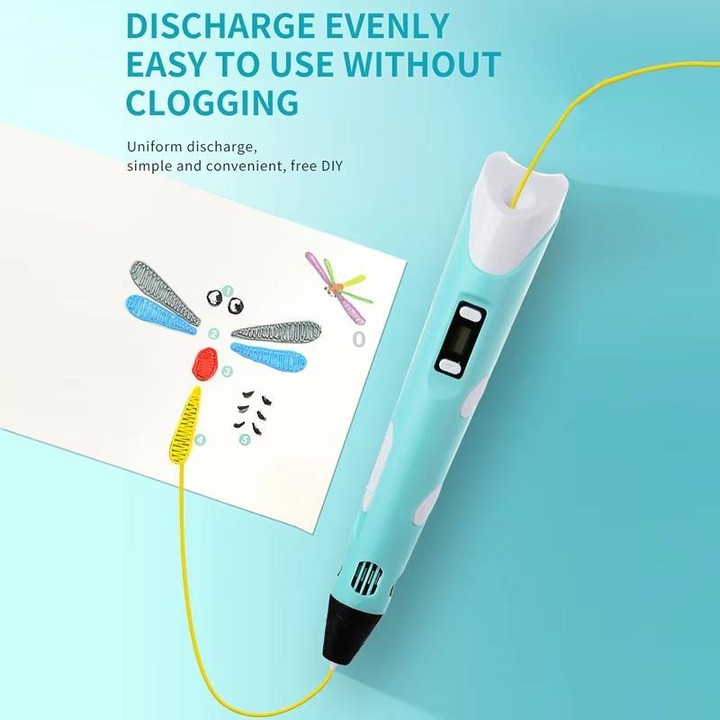 Hand-held 3D Printing Pen Kit with 20 Colors PLA Filament, Drawing Pad, Base, Scissors, Finger Guards, Art Book & Accessories EU