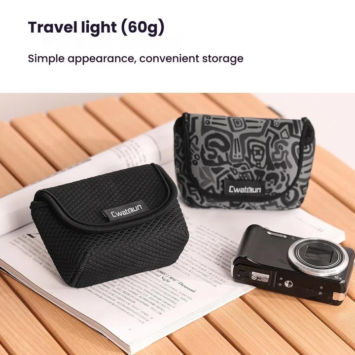 Cwatcun D200 Small Card Camera Bag Scratch-resistant Wear-resistant Portable Camera Bag(Camouflage)