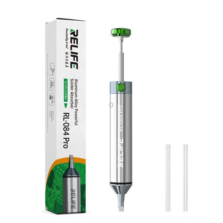 RELIFE RL-084 Pro Powerful Aluminium Alloy Solder Sucker Manual Solder Residue Sucker