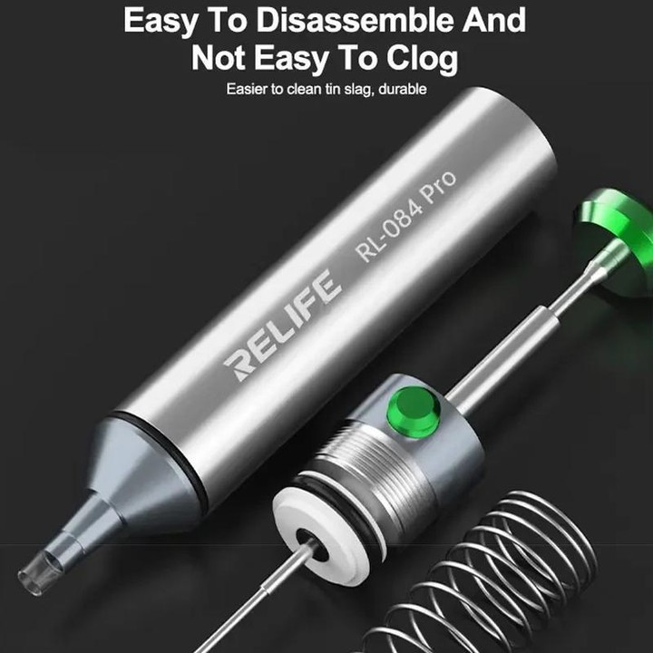 RELIFE RL-084 Pro Powerful Aluminium Alloy Solder Sucker Manual Solder Residue Sucker