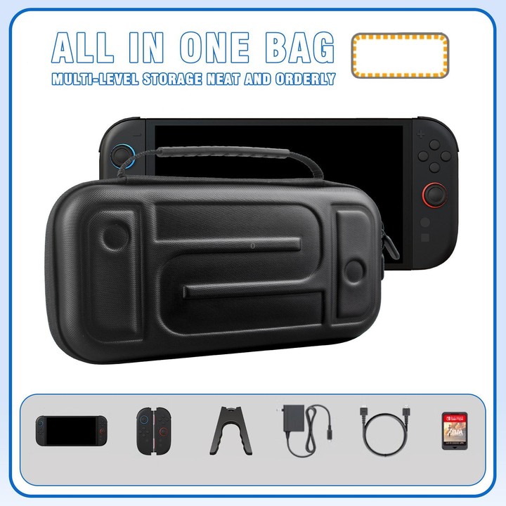 For Nintendo Switch 2 EVA Hard Shell Carrying Case Shockproof Anti-Crush Protective Travel Case